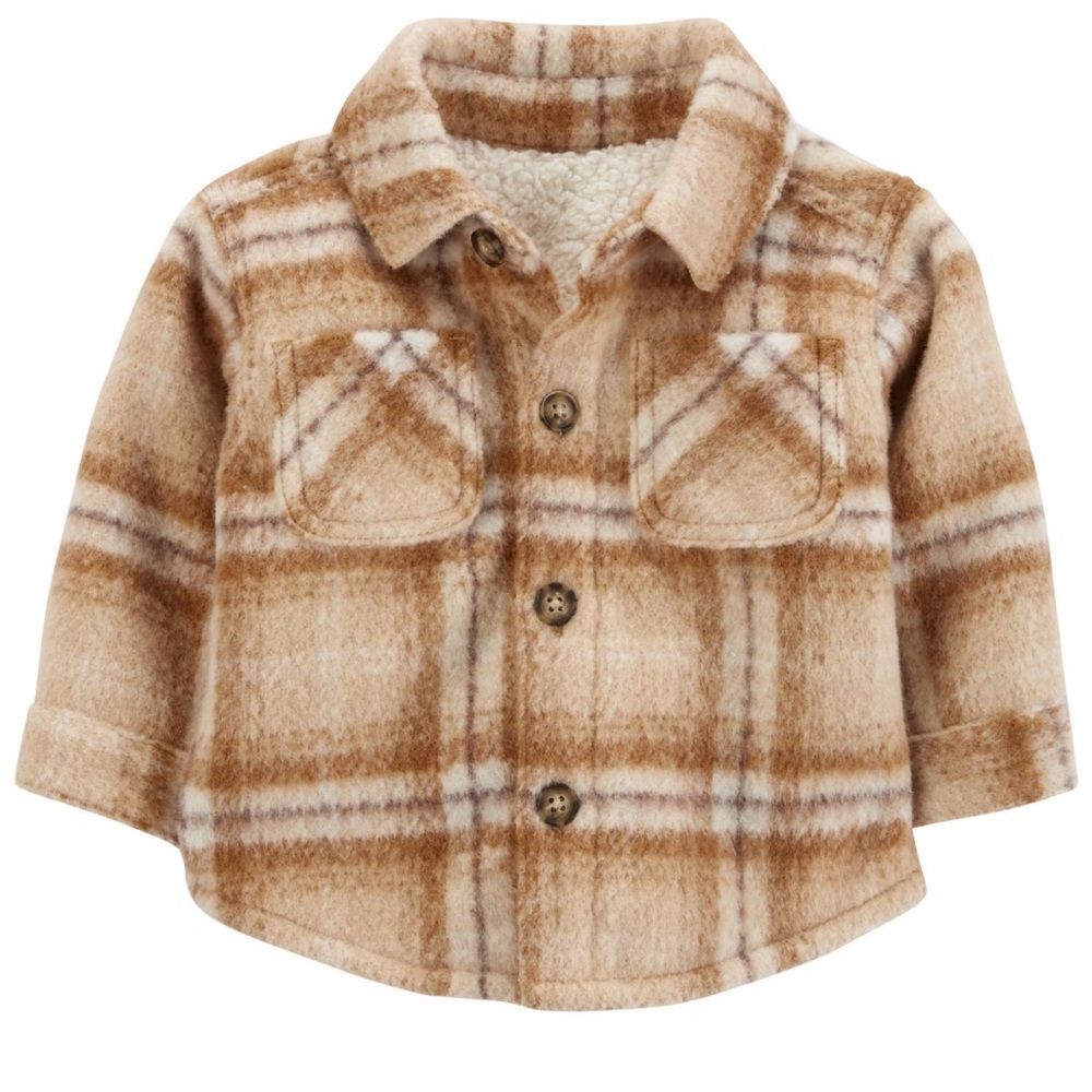 Carters tan plaid shacket size 24m